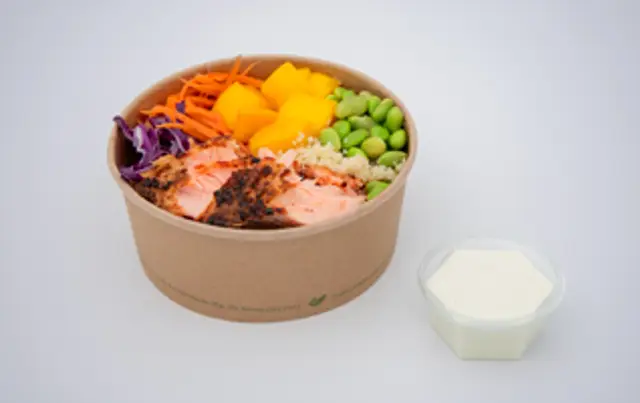 Salad bowl with baked salmon - DKK 95